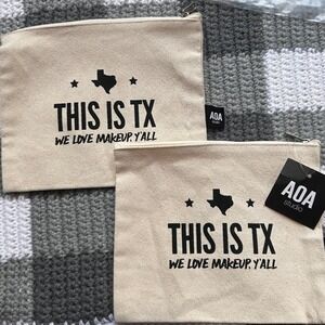 AOA Studio Makeup Bag This Is TX OS Cream Southern Aesthetic Texas Gift Set